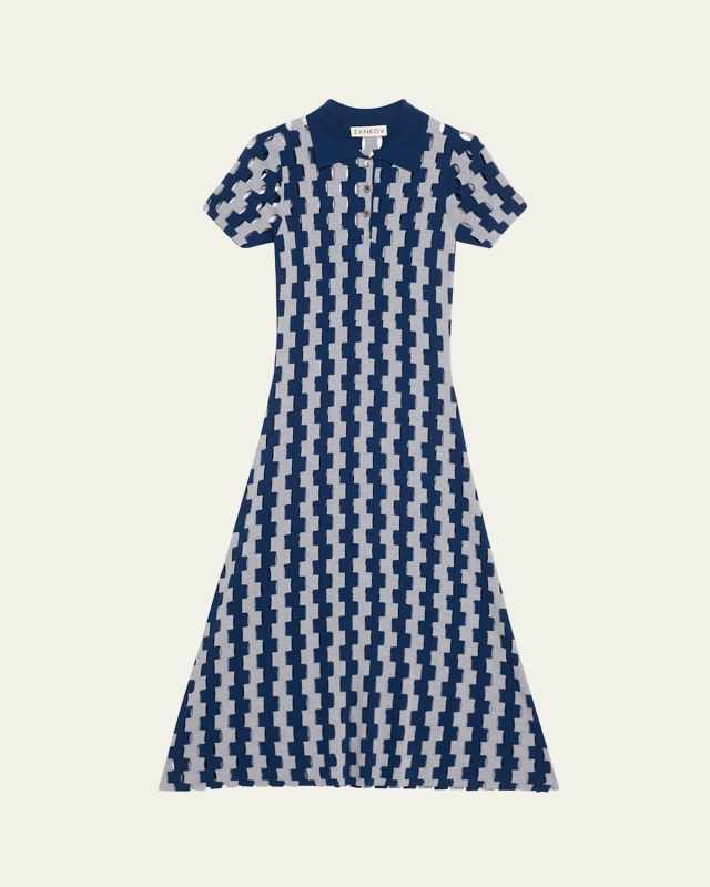 Margerite Abstract Cutout Merino Wool Midi Dress